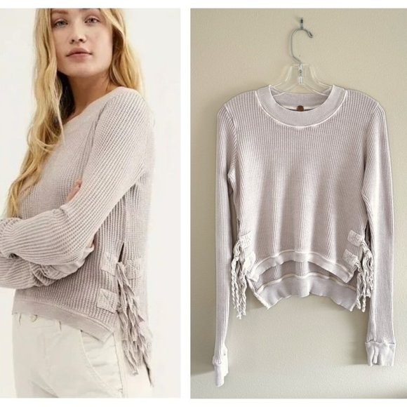 Free People Tops - Free People FP One Interlaken Waffle Side Tie Thermal Top